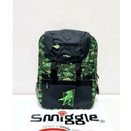 (ORIGINAL) Smiggle Wild Side Attach Foldover Backpack/SD/SMP Children's Backpack - Green Dnol