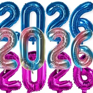 2026 Jumbo Foil Number Balloon Set- 32 Inches Big