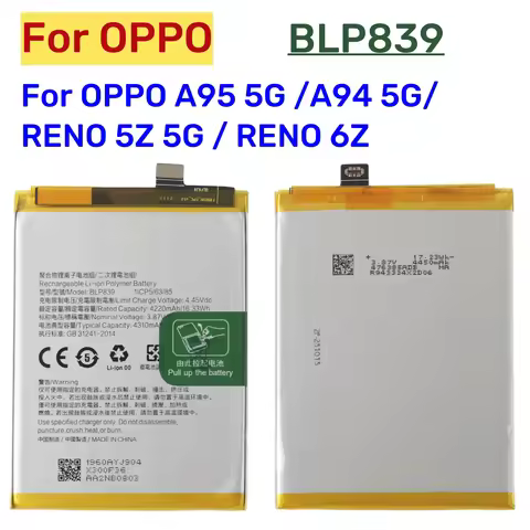 New BLP839 4310mAh Phone Battery For OPPO A95 5G Reno5 Reno 5Z 5G PELM00 CPH2211 + Free Tools