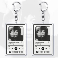 Spotify Lady Gaga Die With A Smile Abracadabra keychain With music scanning code, US-UK fan gift, ba