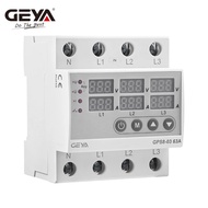 GEYA GPS8-03 Din Rail 3 Phase Voltage Relay 3P+N Over and Under Voltage Monitor Relays Protector Adj