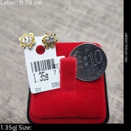 Murni Mewah Emas916, Subang Paku Ruyi Rh 6102 0.7 cm Pd