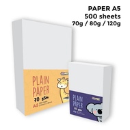 500pcs A5 PAPER / WHITE PAPER / COPY PAPER / KERTAS A5 / MULTIPURPOSE PAPER A5 75gsm 80gsm 120gsm