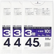Household Japan GS45 Polybags, Translucent, 1.5 gal (45 L), 0.0009 inch (0.023 mm), 3-Layer Construc