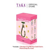 TAKA Jewellery 999 Pure Gold “Good Vibes” Blind Box Series | 0.1gm Gold Charm with Phone Strap