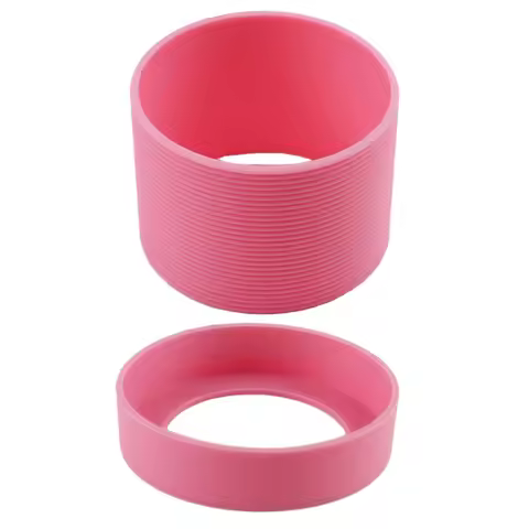 6.5cm dia Silicone Cup Sleeve and Boot Set Reusable Silicone Coffee Cup Sleeve Nonslip Glass Bottle
