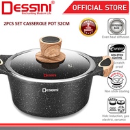 DESSINI Italy Casserole Die Cast Aluminium Induction Non-Stick Pan (32cm) CRB-32