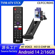 TV98 ATV 8K PRO Set Top BOX Android14TV BOX Quanzhi H313 Voice Remote Control Y10