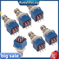 6PCS Guitar Effect Pedal Switch 3PDT Foot Switch PCB Button ON-on Latching 9 Pins True Bypass Blue