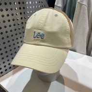 Lee หมวกแก๊ป หมวกเบสบอลแท้จากเกาหลี Cotton Curve Ball Cap โลโก้