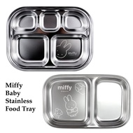 Miffy Baby Stainless Steel Food Tray Plate (2/5 Compartments) | Kids Meal Divider Dish for Toddlers 