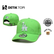 HIJAU Baseball Cap LA Cap Los Angeles Dodgers Neon Green Green Neon Embroidery.