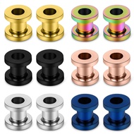 Screw Fit Ear Gauges Kit Surgical Steel Tunnel Expander Earrings Earlobe Plugs Body Piercing Jewelry