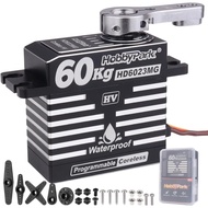HobbyPark Motor Servo Tanpa Teras Tahan Air 828oz-in 60KG Tork Tinggi 8.4V HV Servo dengan Gear Loga