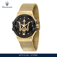 【2 Years Warranty】 Maserati Potenza 40mm Black Dial Mens Quartz นาฬิกาข้อมือ R8853108006 With Lumino