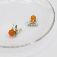 orangeピアス_orange jade