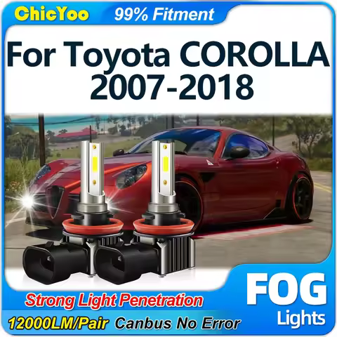 H11 H8 H9 LED Fog Lights Bulbs 12V 12000LM Car Fog Lamps 6000K White For Toyota COROLLA 2007-2011 20