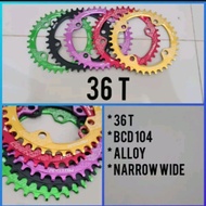 Chainring 36T Narrowide BCD 104 Alloy CNC Chainring Crnk Deckas Snail