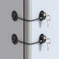 3pcs (1 Lock + 1 Keys + 1 Wipes) Cabinet Lock, Refrigerator Door Lock, File Drawer Lock, Refrigerati