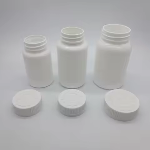 10/50pcs 100cc 120cc 150cc 200cc HDPE White Medicine Pill Bottles Empty Pharmaceutical Capsule Table