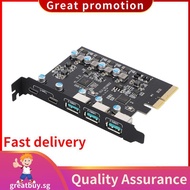 PCIe to USB 3.2 Gen 2 Card with 10Gbps Bandwidth 5-Port (3X USB-A -2X USB-C) Converter PCIE Splitter