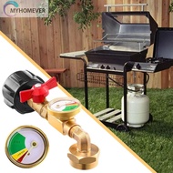 QCC1 Propane Refill Elbow Adapter with Valve and Gauge Propane Refill Pressure Adapter for 1 LB Prop