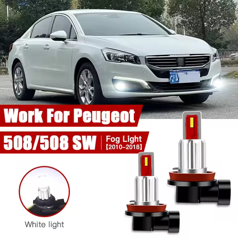 2pcs Led Car Fog Lamp for Peugeo 508/508 SW 2010 2011 2012 2013-2018 H11/H8 Front Fog Light Bulb Car