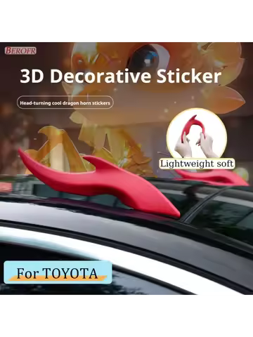 Dragon Horn 3D Stereo Car Sticker Car Roof Decoration Dragon Horn Sticker For Toyota Prius Camry Cor