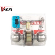 Vkoya Entrance Door Lockset Cylindrical Lock with 3 Keys Durable Material Easy Installation V587-SS