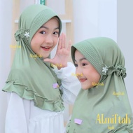Saila Children's Pet Hijab with Curly Straps, Kalova Jersey Children's Hijab By almiftah Daily Child