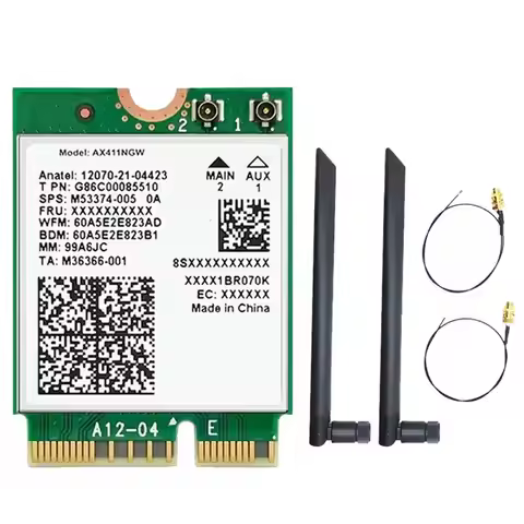 ABRI-For AX411 Wifi Card+8DB Antenna Wifi 6E Cnvio2 BT 5.3 Tri-Band 5374Mbps Wifi Adapter For Laptop