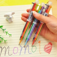 Cute Multi-color Ballpoint Pen Transparent Rod Multi-function Office In Oil 1 Color Pen Pen H3o7