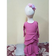 Baby Girl Baju Kurung Modern - Magenta Pink [Ready Stock]