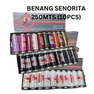 (10PCS) Benang senorita/ benang/ thread 250mts senorita/benang senorita/Benang jahit kecik/benang ja