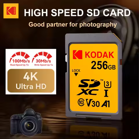 Kodak Professional SD Card 32GB 64GB 128GB 256GB UHS-I U3 V30 100MB/s High Speed Memory Card for Cam