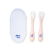 Momi Homi Sendok Makan Bayi Silikon 02 Isi 2 pcs Plus Case Sendok Mpasi Peralatan Perlengkapan MPASI
