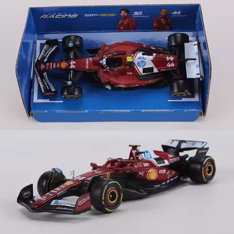 Burago 1:43 Ferrari F1 Formula Racing Car SF25 NO.16 C.Leclerc NO.44 L.Hamilton Alloy Model Car