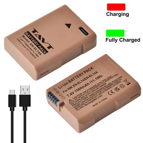 1500mAh EN-EL14 USB Type-C EN-EL14a EN EL14 Battery for Nikon D5500 D5600 D3400 P700 D5100 D5200 D53