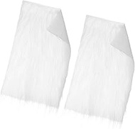 Pack of 2 Faux Fur for Crafts, White, 60 x 40 cm, Soft Fur Fabric for Dwarf Costume & DIY Projects, 