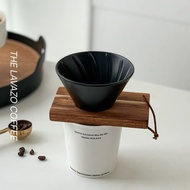 KAYU V60 CERAMIC COFFEE DRIPPER+WOOD BRACKET | Coffee Dripper V60 Wooden Stand