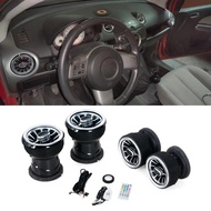 Car 4PCS LED Front Dashboard AC Air Condition Vent Outlet Turbo Interior Trim For Mazda 2 2007-2012