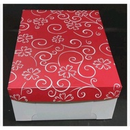 10X14X4 inches CAKE BOX RED ORNAMENTAL DESIGN (10 SETS)