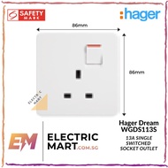 Hager Dream WGDS113S 13A Single Switched Socket Outlet