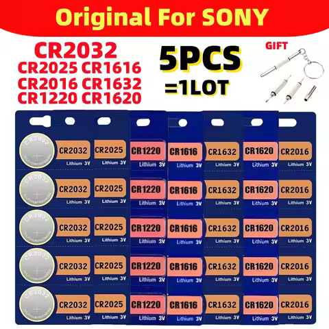 5PCS Original For Sony CR2025 CR2016 CR2032 CR1632 CR1616 CR1620 CR1220 battery cr 2032 cr 2025 CR 2