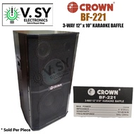 1 PC Original Crown BF-221 1000 Watts 3-Way 12" x 10" Karaoke Baffle BF221 (free 5 meters speaker wire)