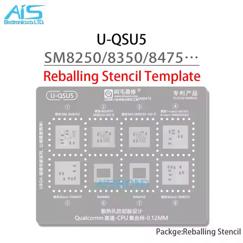 BGA CPU Reballing Stencil Template Station For Snapdragon 888 865 8Gen2 SM8350 SM8250 002 102 SM8550