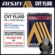 100% AISIN Fully Synthetic CVT Transmission Fluid (4L) - CFEx+ (For Belt & Chain Type CVT)