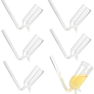 G Francis Set Seruling Kaca Penembak Sampanye 6 Pak dengan Dudukan Bawaan 5.7Oz ??Bong Sampanye Dapa