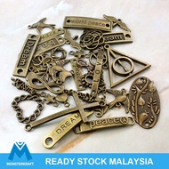 50 grams Pewter Links Random Mix, Bundle Link, Antique Brass-Plated Pewter
