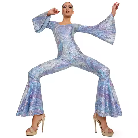 ◆●○70s Women Disco Dress Hippie Costumes 60's Birthday Outfits1970s Prom Bling Dress◐◑✙
